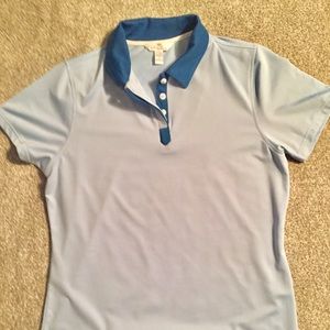 Lily’s light blue shirt